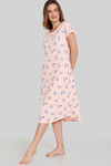 Zivame Chasing Tails Knit Cotton Mid Length Nightdress - Seashell Pink — thumbnail 2