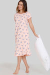 Zivame Chasing Tails Knit Cotton Mid Length Nightdress - Seashell Pink — thumbnail 4