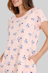 Zivame Chasing Tails Knit Cotton Mid Length Nightdress - Seashell Pink — thumbnail 5