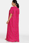 Zivame True Curv Plum Romance Woven Full Length Nightdress - Jazzy — thumbnail 3