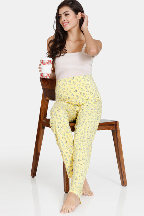 Zivame Maternity Wildflower fields Knit Pyjama - Samoan Sun — image 4