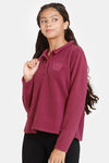 Zivame Girls Polar Fleece Knit Poly Sweatshirt - Beaujolais — thumbnail 2