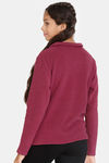 Zivame Girls Polar Fleece Knit Poly Sweatshirt - Beaujolais — thumbnail 3