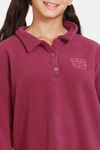 Zivame Girls Polar Fleece Knit Poly Sweatshirt - Beaujolais — thumbnail 5