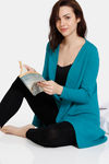 Zivame Waffle Knit Cotton Shrug - Alexandrite — thumbnail 4