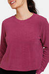 Zivame Polar Fleece Knit Poly Loungewear Top - Beaujolais — thumbnail 5