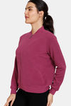 Zivame Polar Fleece Knit Poly Loungewear Top - Beujolais — thumbnail 2