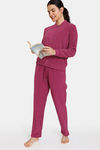 Zivame Polar Fleece Knit Poly Loungewear Top - Beujolais — thumbnail 4