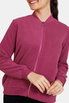 Zivame Polar Fleece Knit Poly Loungewear Top - Beujolais — thumbnail 5