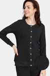 Zivame Cosy Rib Knit Poly Loungewear Top - Black — thumbnail 1