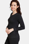 Zivame Cosy Rib Knit Poly Loungewear Top - Black — thumbnail 2