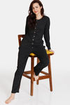 Zivame Cosy Rib Knit Poly Loungewear Top - Black — thumbnail 4