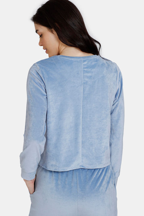 Zivame Midnight Magic Ribbed Velour Knit Poly Lifewear Top - Allure — image 3