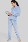 Zivame Midnight Magic Ribbed Velour Knit Poly Winterwear Pants - Allure — thumbnail 4