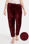 Zivame Fur Knit Poly Winterwear Pants - Windsor Wine — thumbnail 1