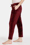 Zivame Fur Knit Poly Winterwear Pants - Windsor Wine — thumbnail 2