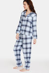 Zivame Flannel Woven Pyjama Set - Niagara Mist — thumbnail 2