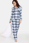 Zivame Flannel Woven Pyjama Set - Niagara Mist — thumbnail 4