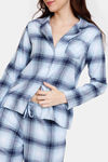 Zivame Flannel Woven Pyjama Set - Niagara Mist — thumbnail 5