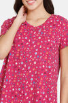 Zivame Candles & Carols Knit Cotton Knee Length Nightdress - Vivacious — thumbnail 5