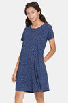 Zivame Girls Color Me Happy Knit Cotton Knee Length Nightdress - Medieval Blue — thumbnail 2