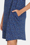 Zivame Girls Color Me Happy Knit Cotton Knee Length Nightdress - Medieval Blue — thumbnail 6