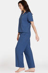 Zivame Charkha Woven Pyjama Set - Sailor Blue — thumbnail 2