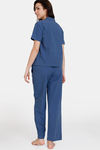 Zivame Charkha Woven Pyjama Set - Sailor Blue — thumbnail 3