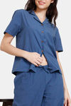 Zivame Charkha Woven Pyjama Set - Sailor Blue — thumbnail 5