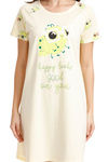 Zivame Bugs Life Cotton Short Length Nightdress - Yellow — thumbnail 5