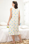 Zivame Tropical Fizz Knit Cotton Mid Length Nightdress - White Print — thumbnail 2