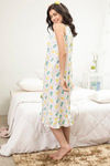 Zivame Tropical Fizz Knit Cotton Mid Length Nightdress - White Print — thumbnail 3
