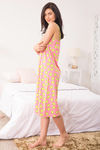 Zivame Tropical Fizz Knit Cotton Mid Length Nightdress - Pink Print — thumbnail 2