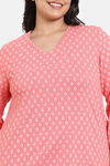 Zivame True Curv Petal Dreams Knit Cotton Pyjama Set - Emberglow — thumbnail 5