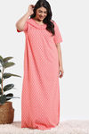 Zivame True Curv Petal Dreams Knit Cotton Full Length Nightdress - Emberglow — thumbnail 2