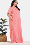 Zivame True Curv Petal Dreams Knit Cotton Full Length Nightdress - Emberglow — thumbnail 3
