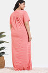 Zivame True Curv Petal Dreams Knit Cotton Full Length Nightdress - Emberglow — thumbnail 4