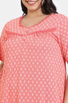 Zivame True Curv Petal Dreams Knit Cotton Full Length Nightdress - Emberglow — thumbnail 5