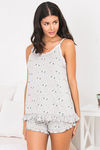 Zivame Spring Love Cotton Shorts Set - Grey N Print — thumbnail 6