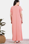 Zivame Maternity Petal Dreams Knit Cotton Full Length Nightdress - Emberglow — thumbnail 3