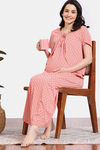 Zivame Maternity Petal Dreams Knit Cotton Full Length Nightdress - Emberglow — thumbnail 4