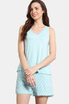 Zivame Marshmallow Knit Cotton Shorts Set - Plume — thumbnail 2