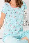Zivame Crazy Farm Cotton Pyjama Set- Blue N Print — thumbnail 5