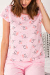 Zivame Crazy Farm Knit Cotton Pyjama Set- Pink N Print — thumbnail 5