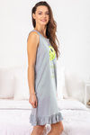 Zivame Love Bugs Knit Cotton Short Length Nightdress - Grey — thumbnail 2