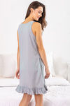 Zivame Love Bugs Knit Cotton Short Length Nightdress - Grey — thumbnail 3
