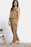 Zivame Vintage Haze Woven Pyjama Set - Beige — thumbnail 3