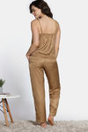 Zivame Vintage Haze Woven Pyjama Set - Beige — thumbnail 4