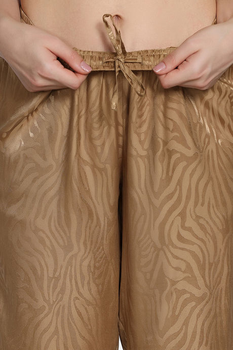 Zivame Vintage Haze Woven Pyjama Set - Beige — image 7