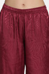 Zivame Vintage Haze Woven Pyjama Set - Maroon — thumbnail 6